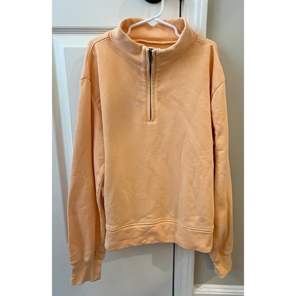 GAP Kids Peach Orange Half-Zip Pullover Fleece Sweatshirt Size XXL‎ 14-16